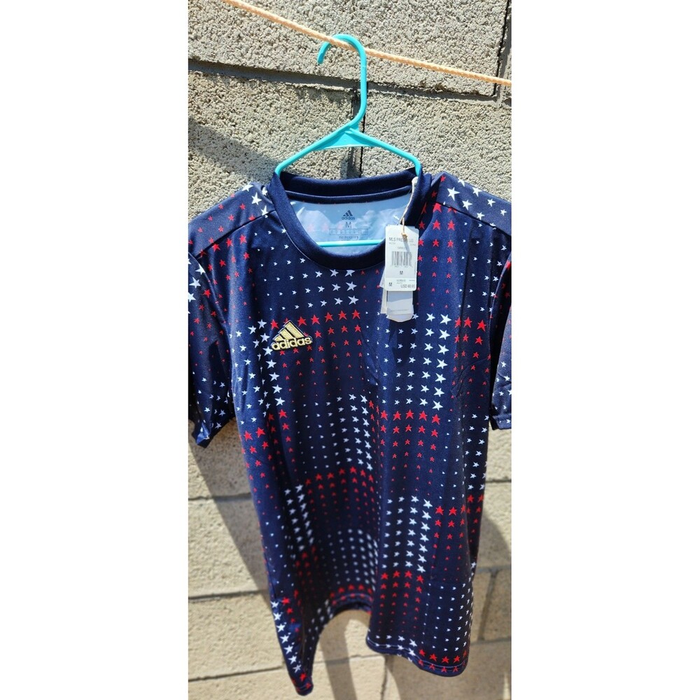 New Mens Adidas MLS Pre-Match Soccer Jersey (GQ1044) Size M USA